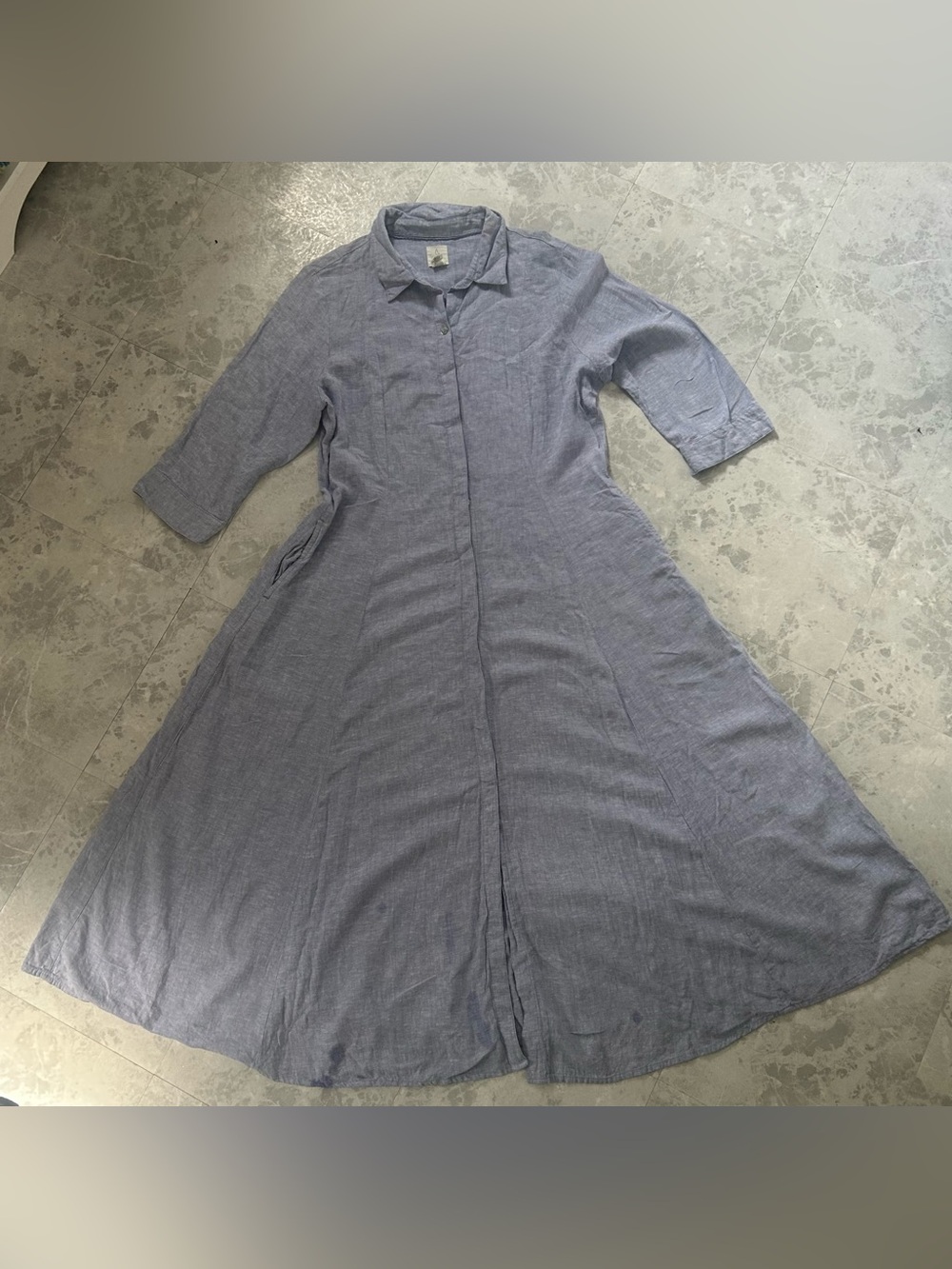 Joie Light Blue Button-Front Maxi Shirt Dress